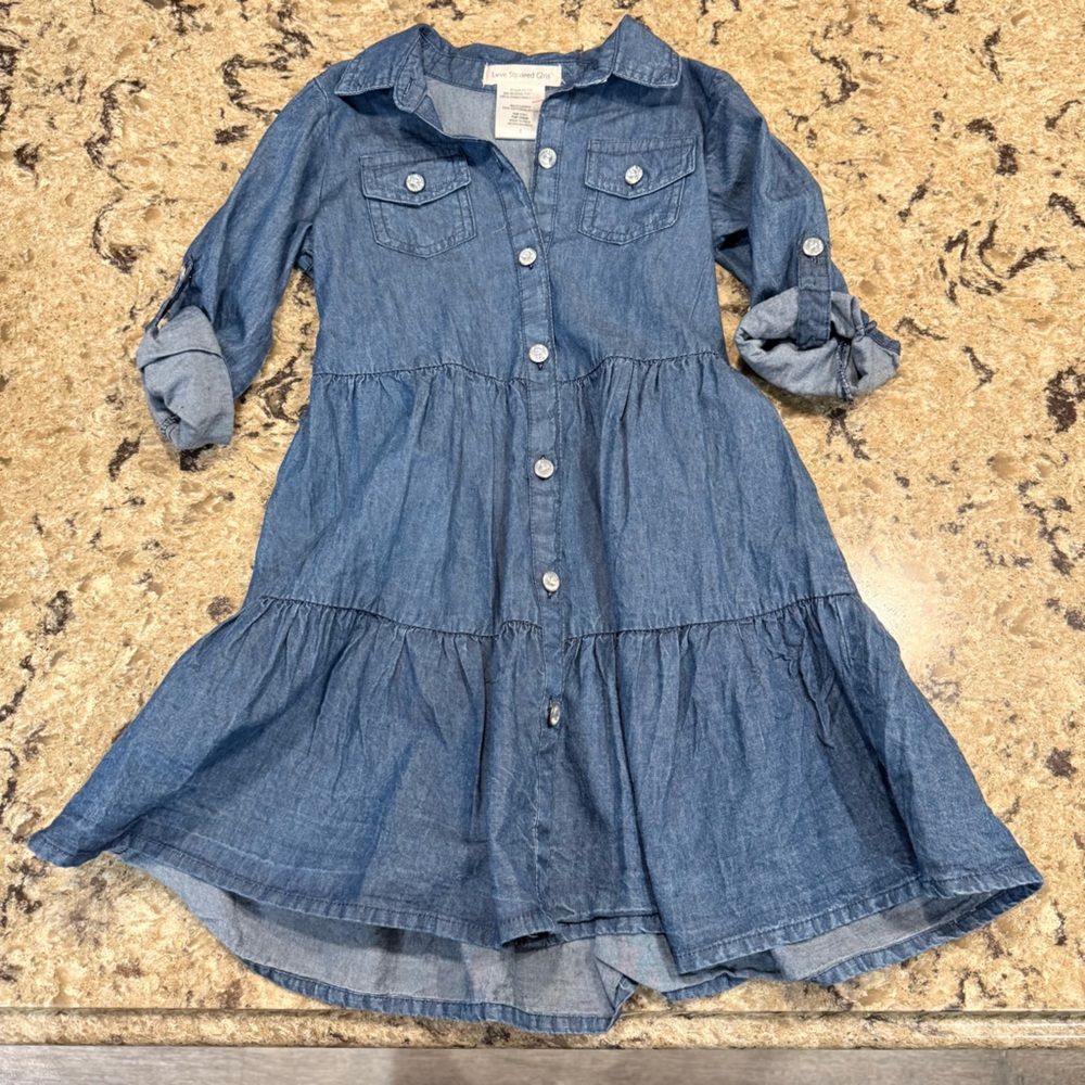 Love Squared Blue Denim Kids Dress